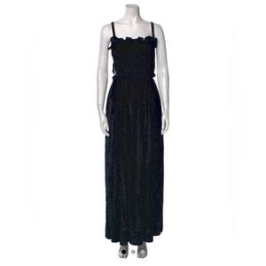 Alexa Chung black velvet formal maxi dress